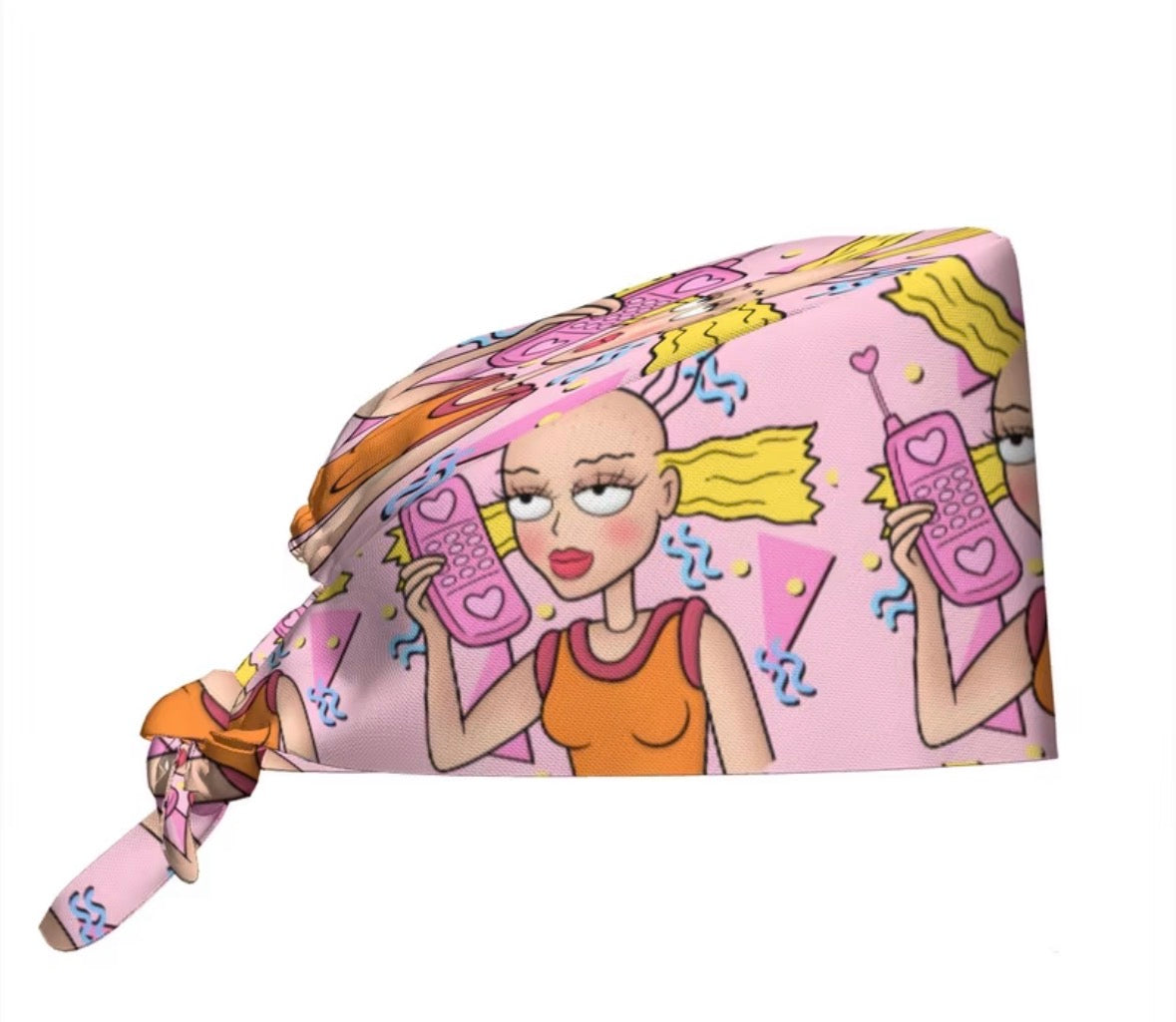Pink Nostalgia Scrub Cap | Football Head Inspired