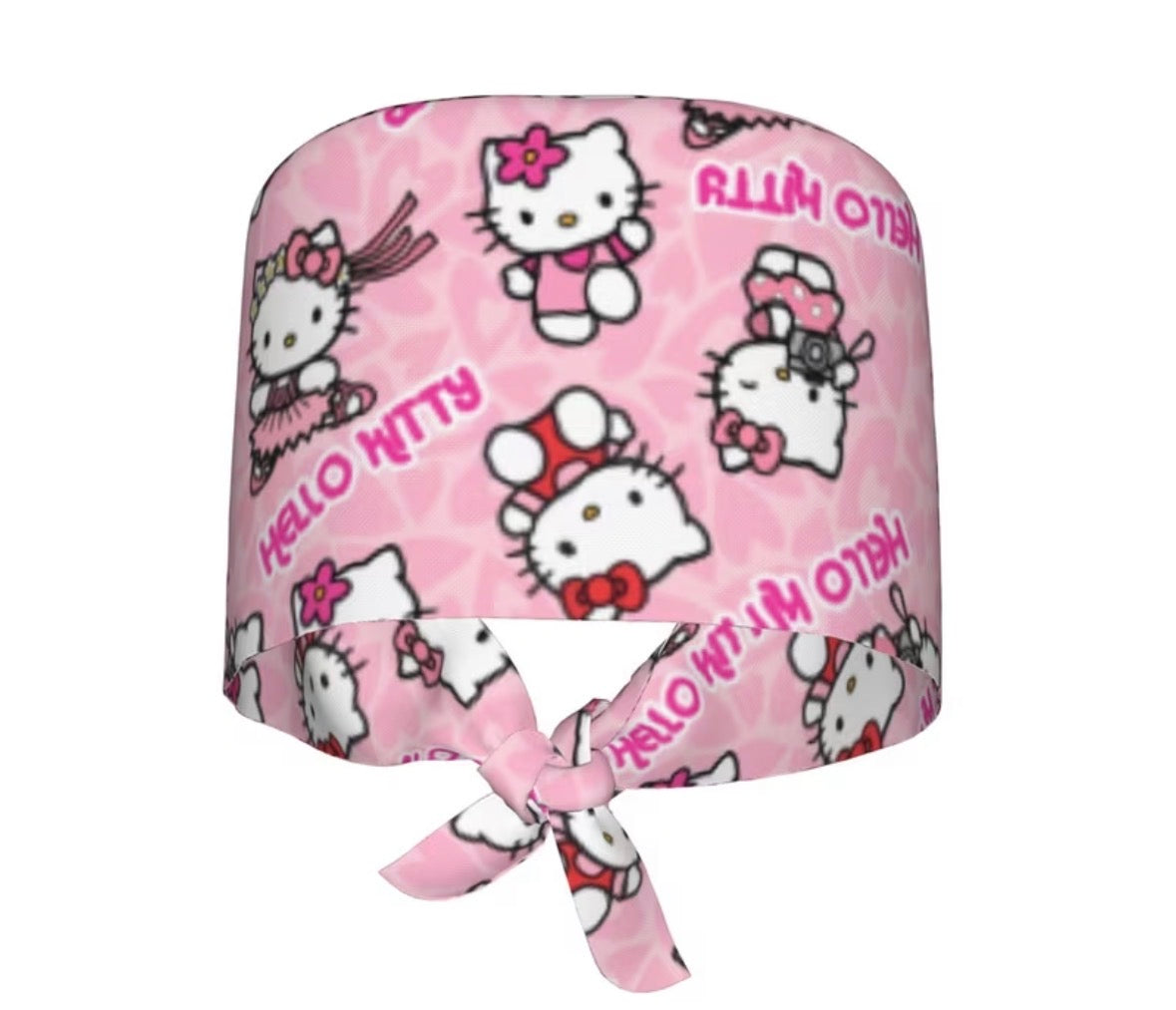 🎀💗 Pink Hello Kitty Scrub Cap + Badge Reel Set